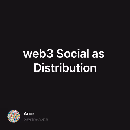 web3 Social as Distribution
