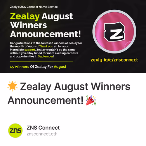 🌟 Zealay August Winners Announcement! 🎉