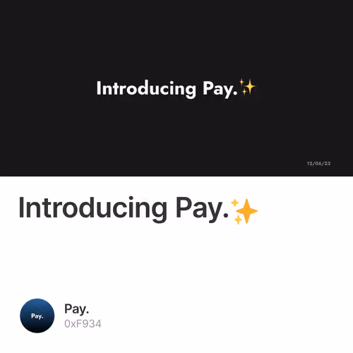 Introducing Pay.✨