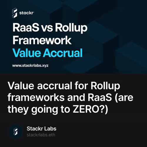 Value accrual for Rollup frameworks and RaaS (are they going to ZERO?)