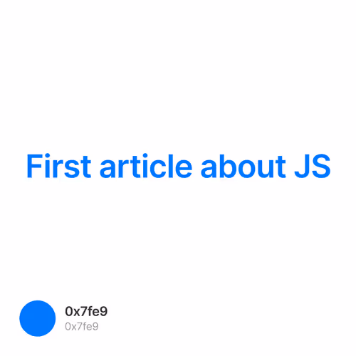 First article about JS