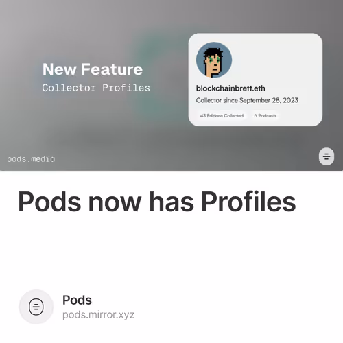 Pods now has Profiles