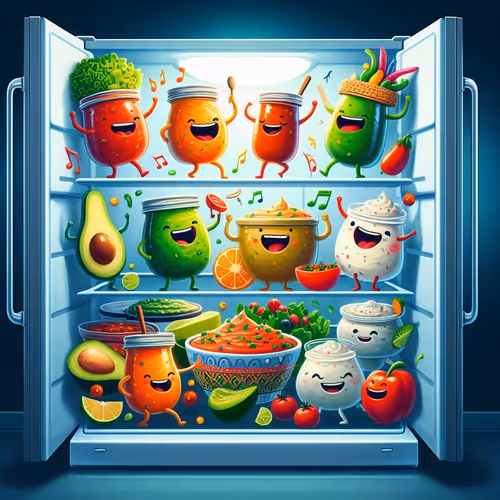 Inside the refrigerator - dip version