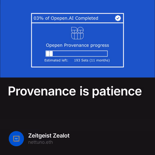 Provenance is patience