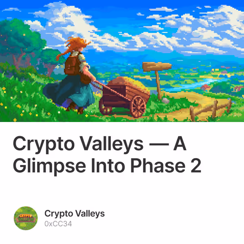 Crypto Valleys — A Glimpse Into Phase 2