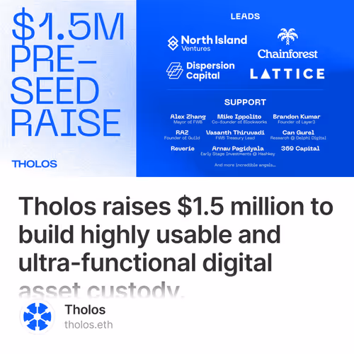 Tholos raises $1.5 million to build highly usable and ultra-functional digital asset custo