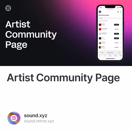 Artist Community Page