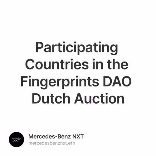 Participating Countries in the Fingerprints DAO Dutch Auction