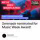Serenade nominated for Music Week Award!