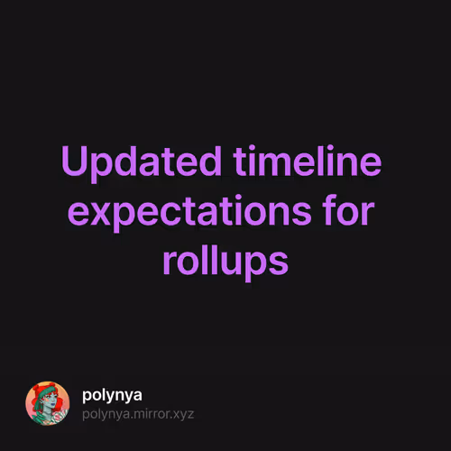 Updated timeline expectations for rollups