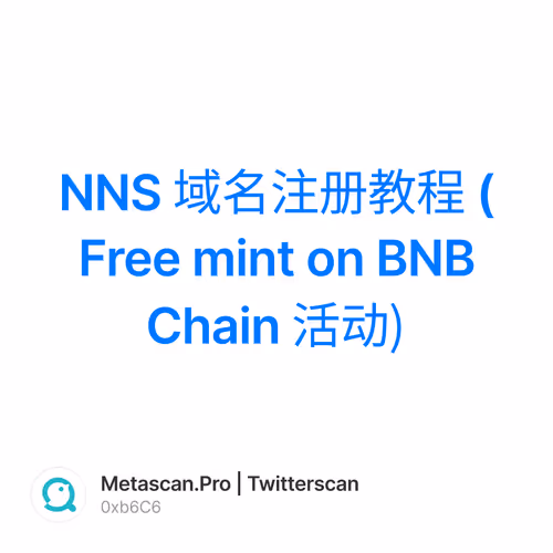 NNS 域名注册教程 (Free mint on BNB Chain 活动)