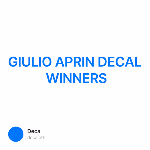 GIULIO APRIN DECAL WINNERS