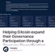 Helping Gitcoin expand their Governance Participation through a Treasury Diversification