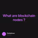 What are blockchain nodes ?