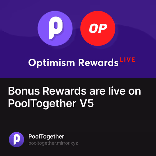 Bonus Rewards are live on PoolTogether V5