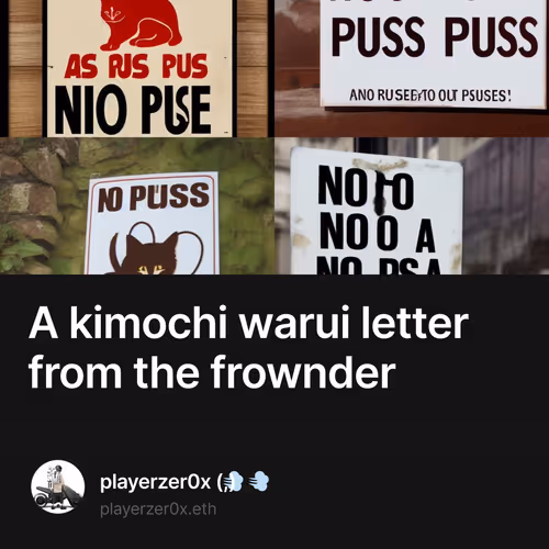A kimochi warui letter from the frownder