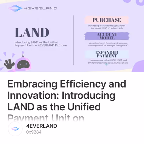 Embracing Efficiency and Innovation: Introducing LAND as the Unified Payment Unit on 4EVER