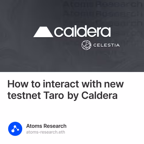How to interact with new testnet Taro by Caldera