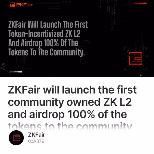 ZKFair will launch the first community owned ZK L2 and airdrop 100% of the tokens to the c