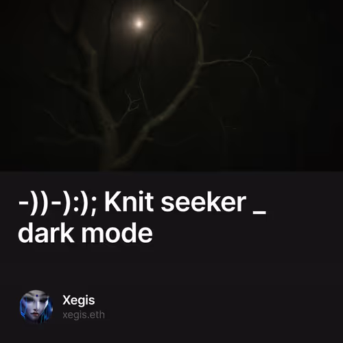 -))-):); Knit seeker _ dark mode