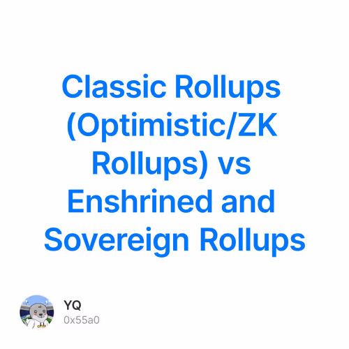 Classic Rollups (Optimistic/ZK Rollups) vs  Enshrined and Sovereign Rollups