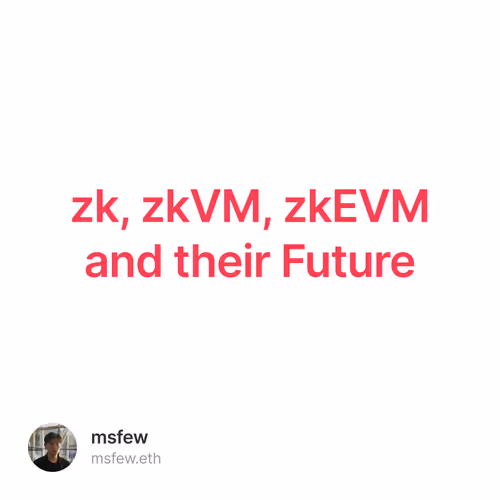 zk, zkVM, zkEVM and their Future