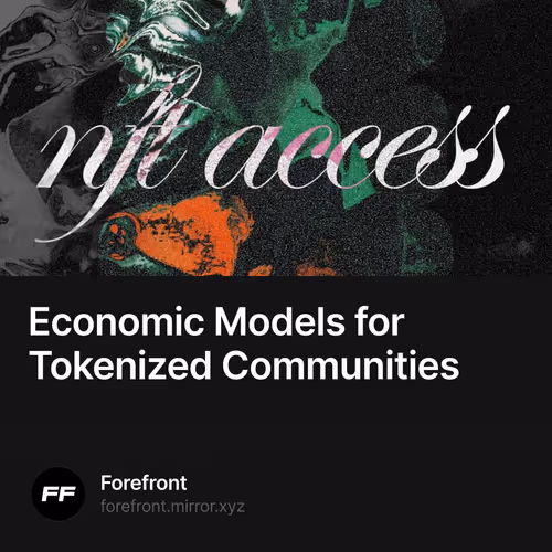 Economic Models for Tokenized Communities