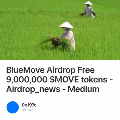 BlueMove Airdrop Free 9,000,000 $MOVE tokens - Airdrop_news - Medium