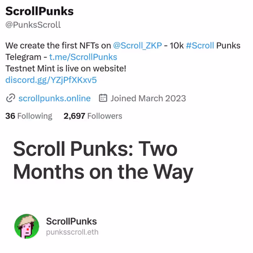 Scroll Punks: Two Months on the Way
