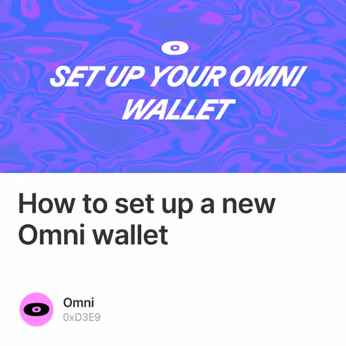 How to set up a new Omni wallet