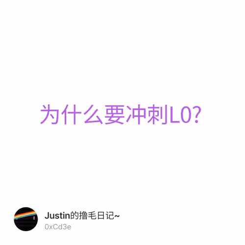 为什么要冲刺L0?