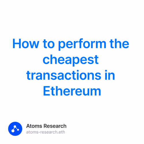 How to perform the cheapest transactions in Ethereum