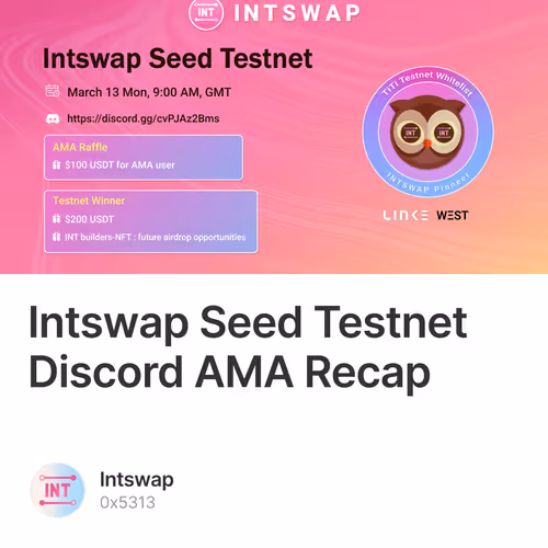 Intswap Seed Testnet Discord AMA Recap