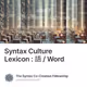 Syntax Culture Lexicon : 語 / Word