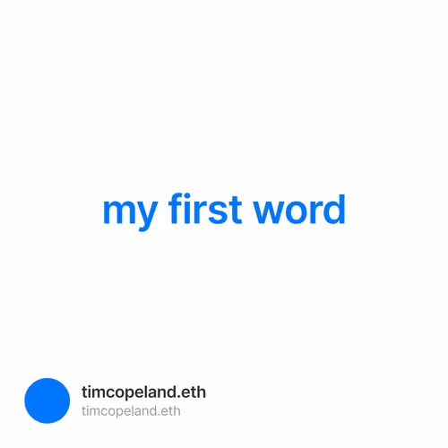 my first word