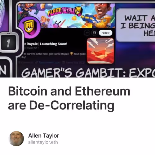 Bitcoin and Ethereum are De-Correlating