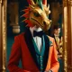 Award - winning cinematic still of dragon-headed