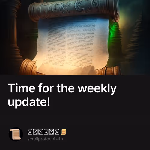 Time for the weekly update!