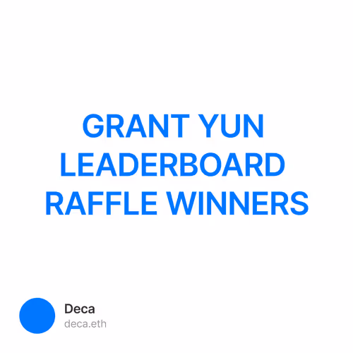 GRANT YUN LEADERBOARD RAFFLE WINNERS