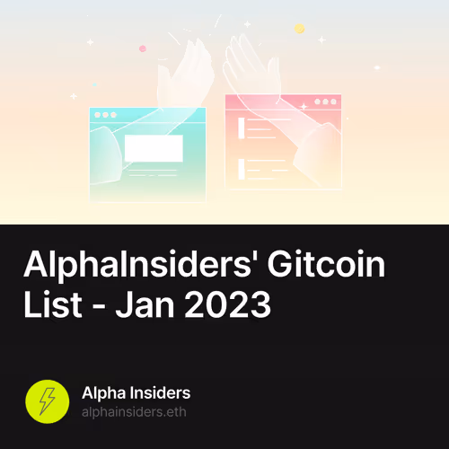 AlphaInsiders' Gitcoin List - Jan 2023