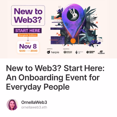 New to Web3? Start Here: An Onboarding Event for Everyday People