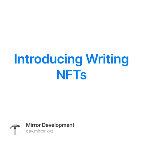 Introducing Writing NFTs 318/420