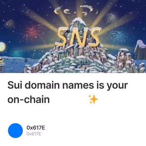 Sui domain names is your on-chain identity✨