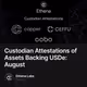 Custodian Attestations of Assets Backing USDe: August