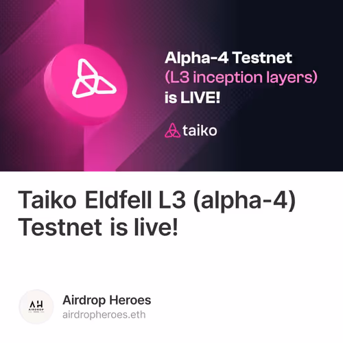 Taiko Eldfell L3 (alpha-4) Testnet is live!