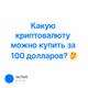 Какую криптовалюту можно купить за 100 долларов? 🤔