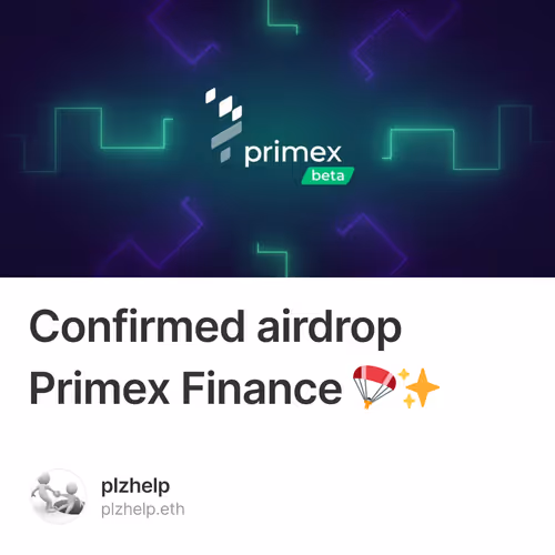 Confirmed airdrop Primex Finance  🪂✨