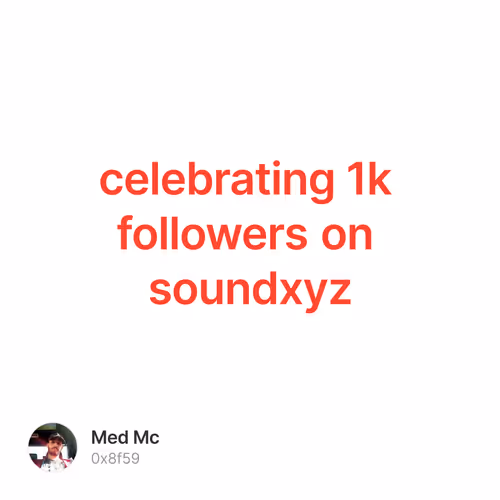 celebrating 1k followers on soundxyz