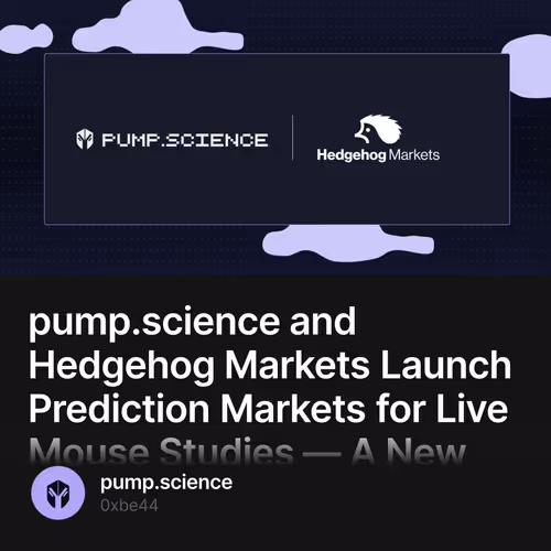 pump.science and Hedgehog Markets Launch Prediction Markets for Live Mouse Studies — A New