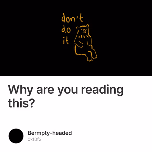 Why are you reading this?